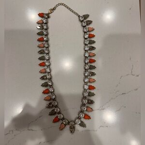 J. Crew Chic Multicolor Necklace with Orange and Green Accents